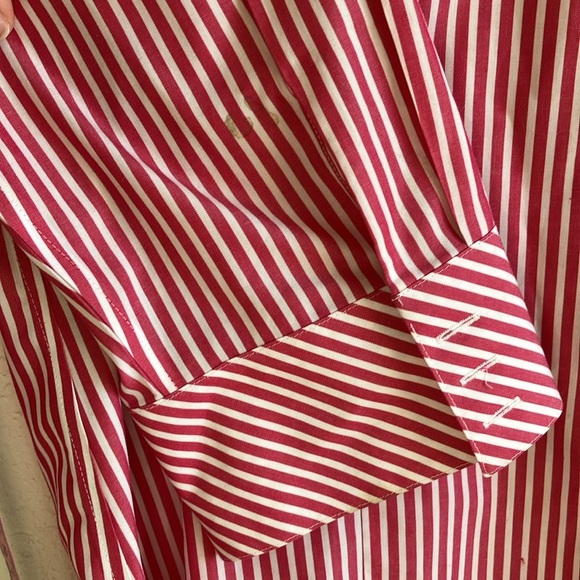 Chicos Pink and White Striped Collared Button Down Size 3 100% cotton no iron - Picture 8 of 11